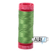 Aurifil Dark Green Grass 5018 thread 100% cotton small spool Mako 12 wt.  Great for Hand Appliqué, Hand Embroidery, Hand Quilting, Machine Art Quilting, Sashiko,and Redwork.Sold by online fabric store Woven Fabric Gallery.