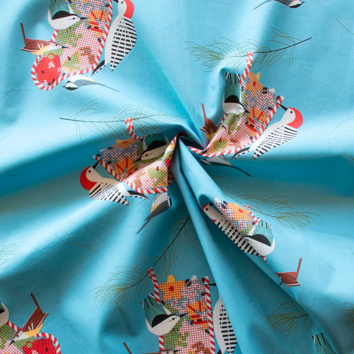 Backyard Birds organic fabric from Birch Fabrics.  Sold by Canadian online fabric store Woven Fabric Gallery.