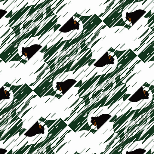  Black Bears fabric by Charley Harper organic fabric. Sold by Canadian online fabric store Woven Fabric Gallery.