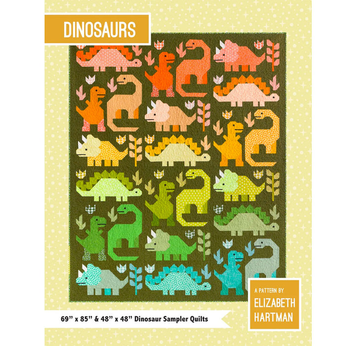 Dinosaurs Quilt Pattern by Elizabeth Hartman . Sold by Canadian online fabric store Woven Fabric Gallery.