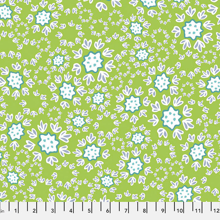 Frills Green fabric by Victoria Findlay Wolfe. Sold by Canadian online fabric store Woven Fabric Gallery.
