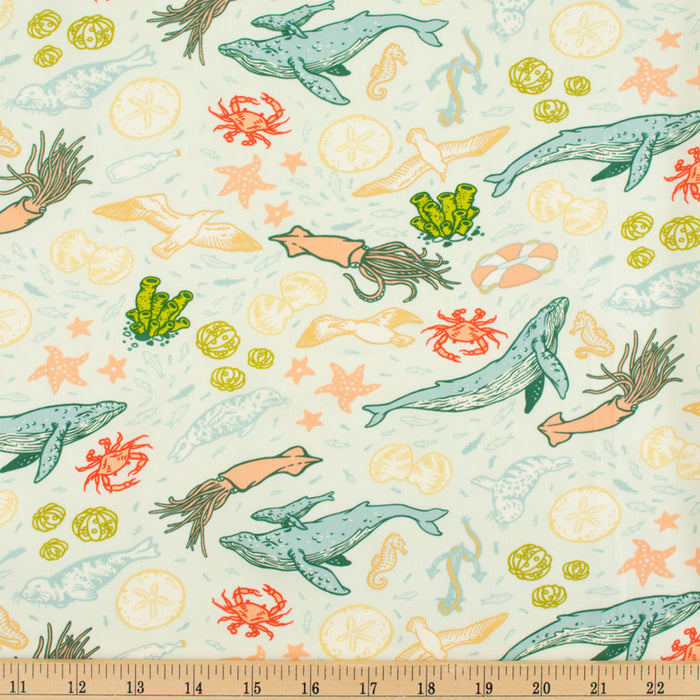 Marine Light Blue organic fabric by Mustard Beetle from Birch Fabrics. Marine Deep Blue organic fabric by Mustard Beetle from Birch Fabrics.  Sold by Canadian online fabric store Woven Fabric Gallery.