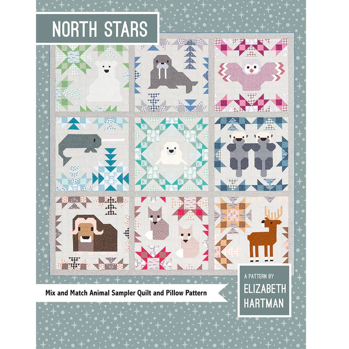 North Stars quilt pattern by Elizabeth Hartman. Sold by Canadian online fabric shop Woven Fabric Gallery.