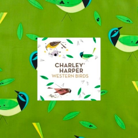 Charley Harper Western Birds Organic - Woven Modern Fabric Gallery