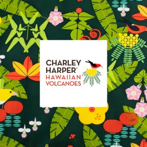 Hawaiian Volcanoes By Charley Harper - Woven Modern Fabric Gallery