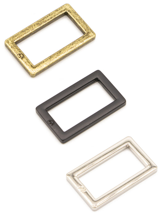 1" Rectangle Ring - Nickel - Set of Two