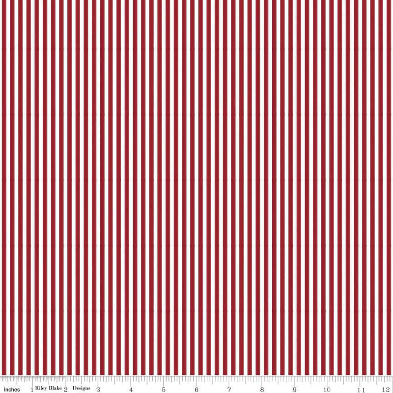 1/8" Stripe Dahlia Red - Woven Modern Fabric Gallery