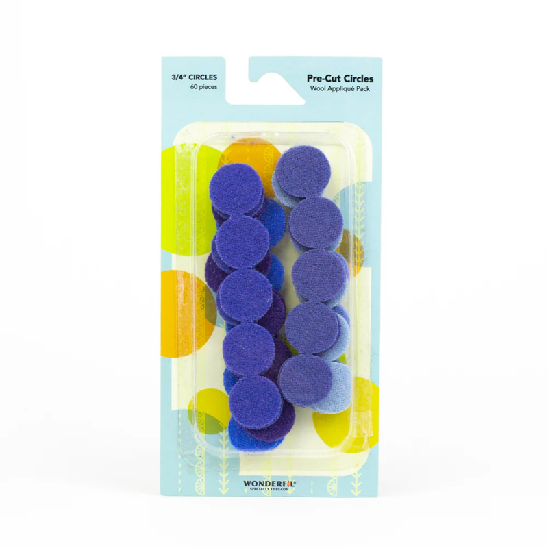 Wonderfil Pre Cut Wool Circle Appliqué Pack 3/4"