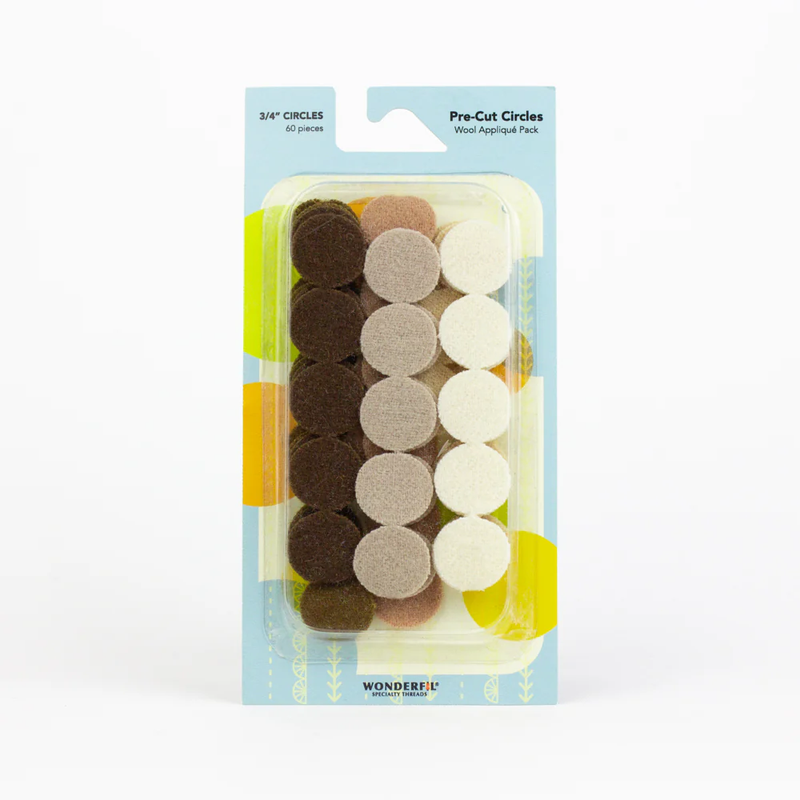 Wonderfil Pre Cut Wool Circle Appliqué Pack 3/4"