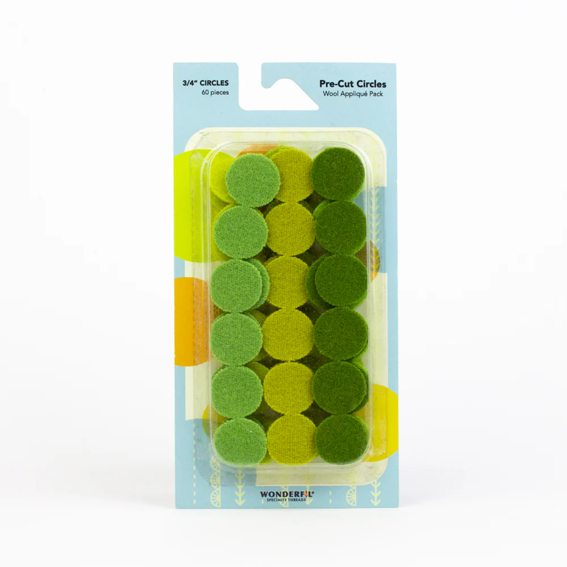 Wonderfil Pre Cut Wool Circle Appliqué Pack 3/4"