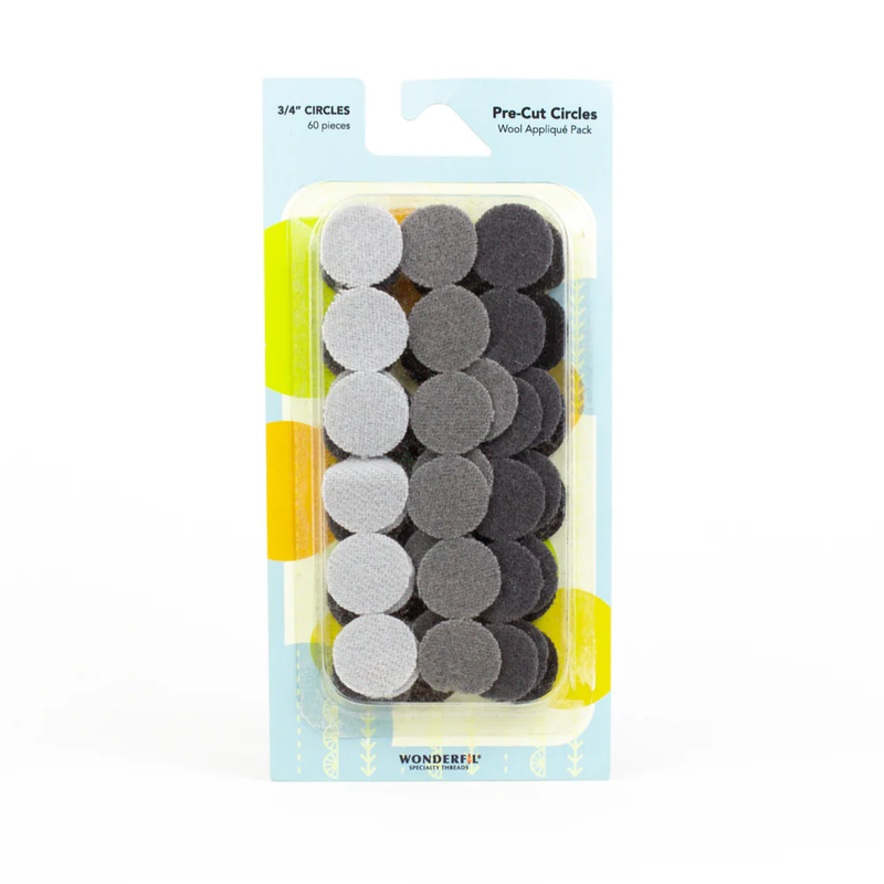 Wonderfil Pre Cut Wool Circle Appliqué Pack 3/4"