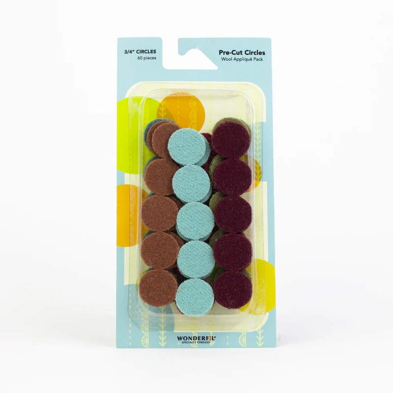 Wonderfil Pre Cut Wool Circle Appliqué Pack 3/4"