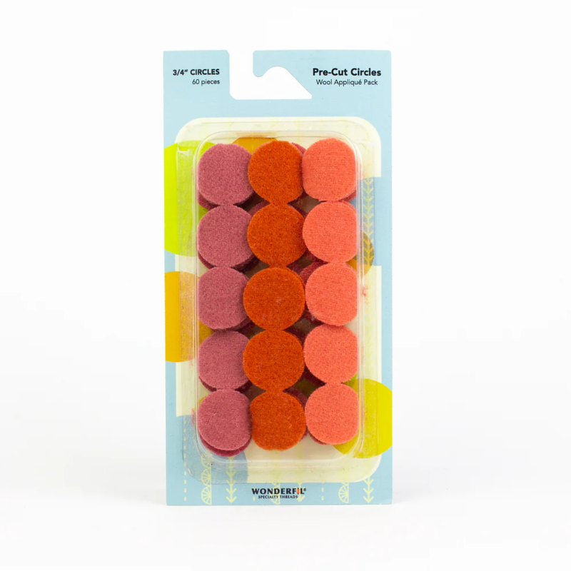 Wonderfil Pre Cut Wool Circle Appliqué Pack 3/4"