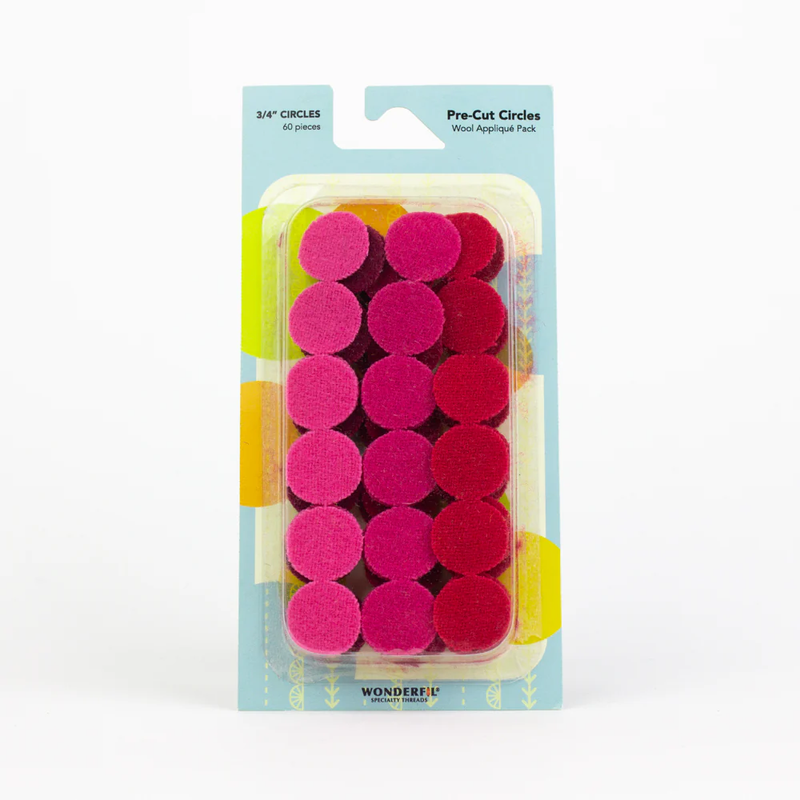 Wonderfil Pre Cut Wool Circle Appliqué Pack 3/4"