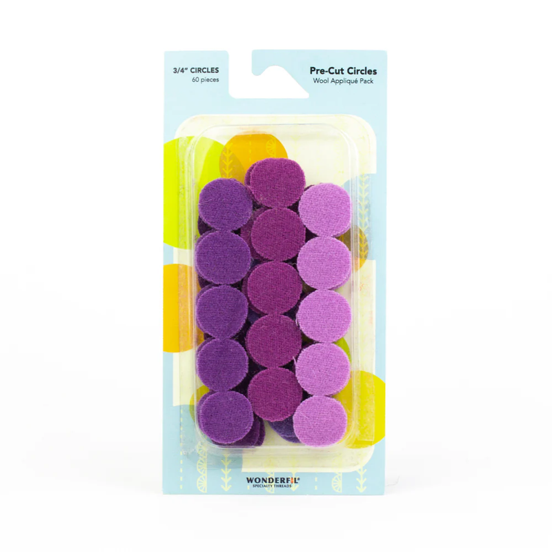 Wonderfil Pre Cut Wool Circle Appliqué Pack 3/4"