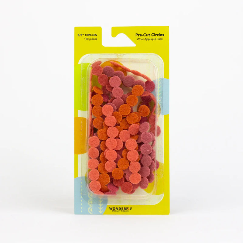 Pre Cut Wool Circle Appliqué Pack 3/8" Orange11.95