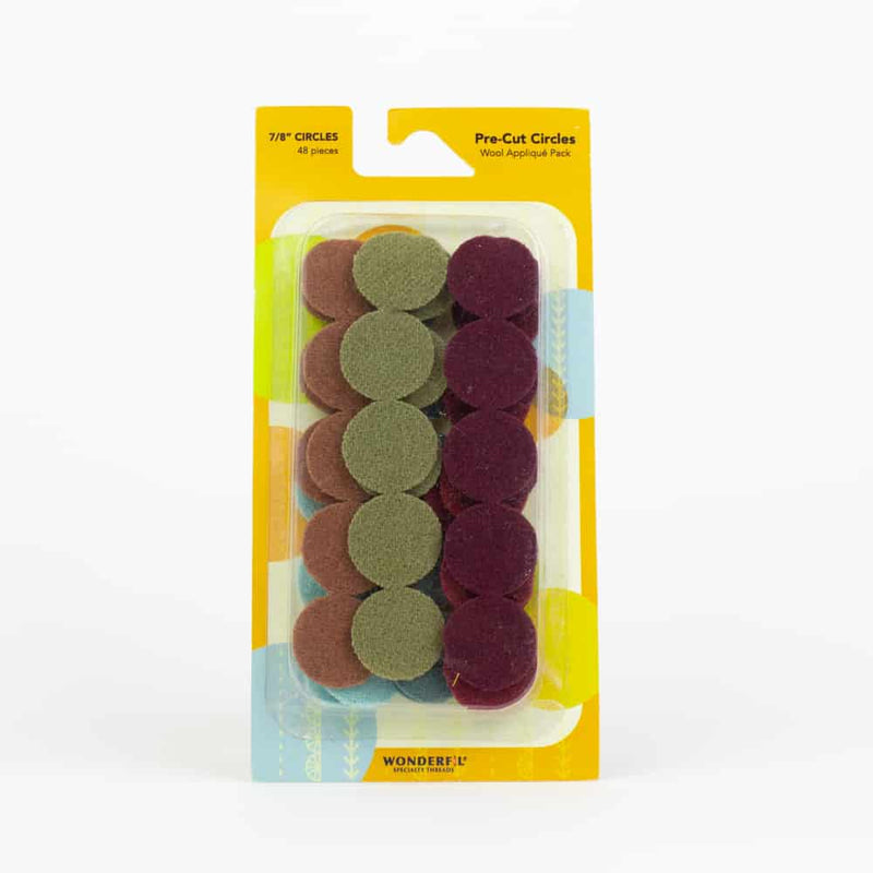 Pre Cut Wool Circle Applique Packs 7/8" Nature