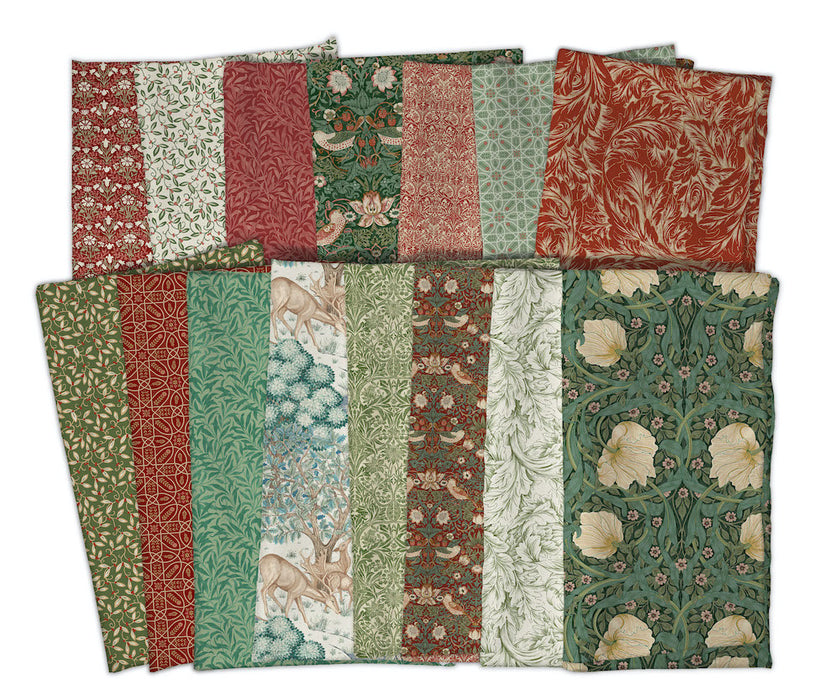 Morris & Co Cotswolds Christmas Collection Fat Quarter Bundle. Sold by Woven Fabric Gallery 