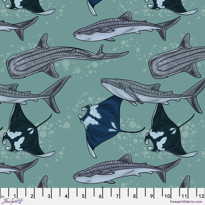 Gentle Giants fabric design by Rachel Hauer for Free Spirit Fabrics sold by Woven Fabric Gallery.