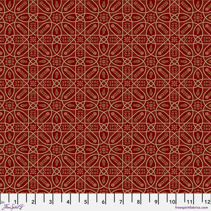 Brophy Trellis Wine fabric from Morris & Co sold by Woven Fabric Gallery
