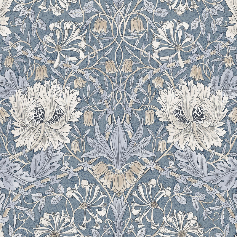 Morris & Co Morden Small Honeysuckle & Tulip Indigo