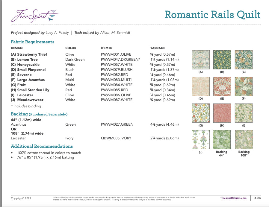 Romantic Rails Quilt Download