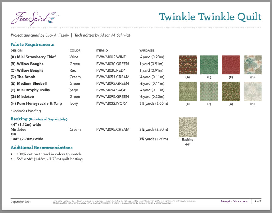 Twinkle Twinkle Quilt Pattern Download