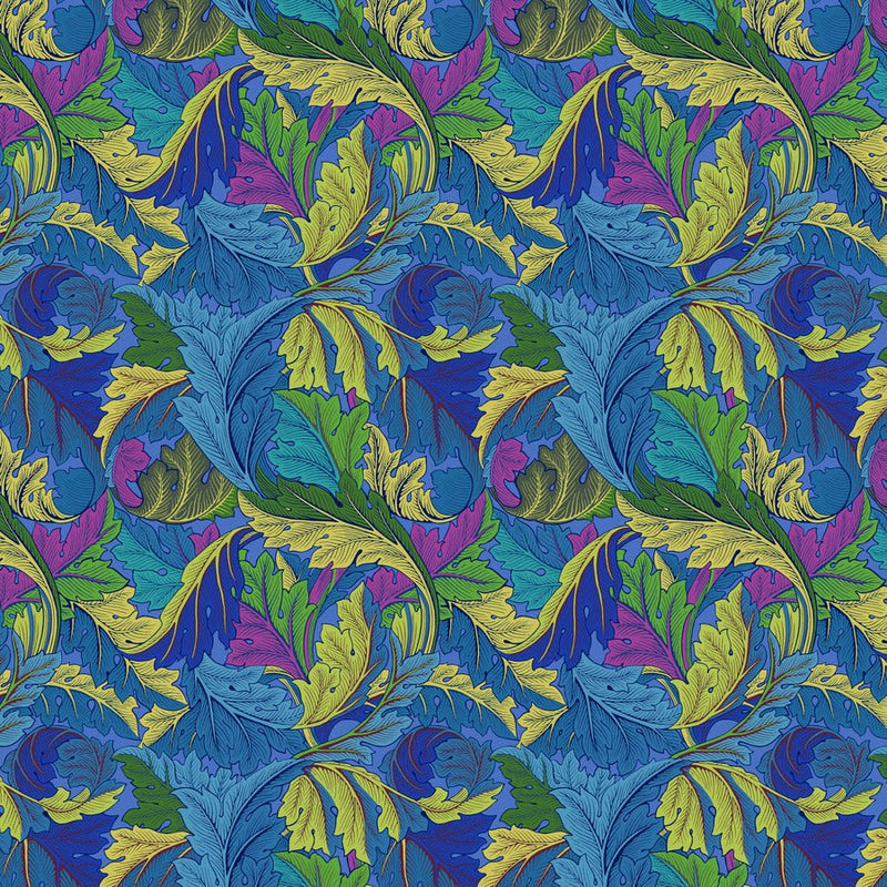 Acanthus Cobalt cotton fabric - Woven Modern Fabric Gallery