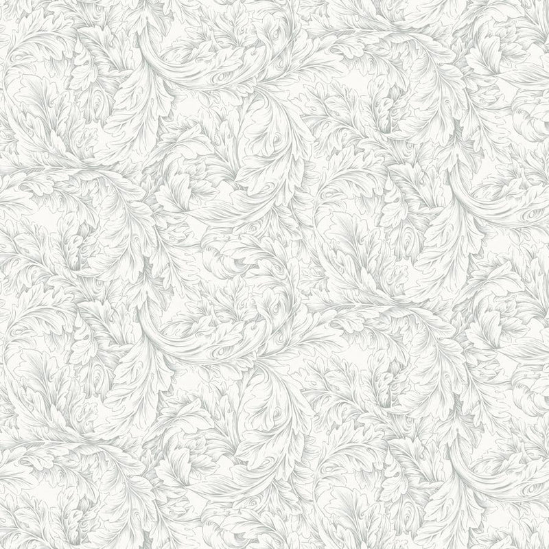 Acanthus Scroll Silver - Woven Modern Fabric Gallery