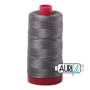 Aurifil 12wt Thread Grey Smoke 5004 - Woven Modern Fabric Gallery