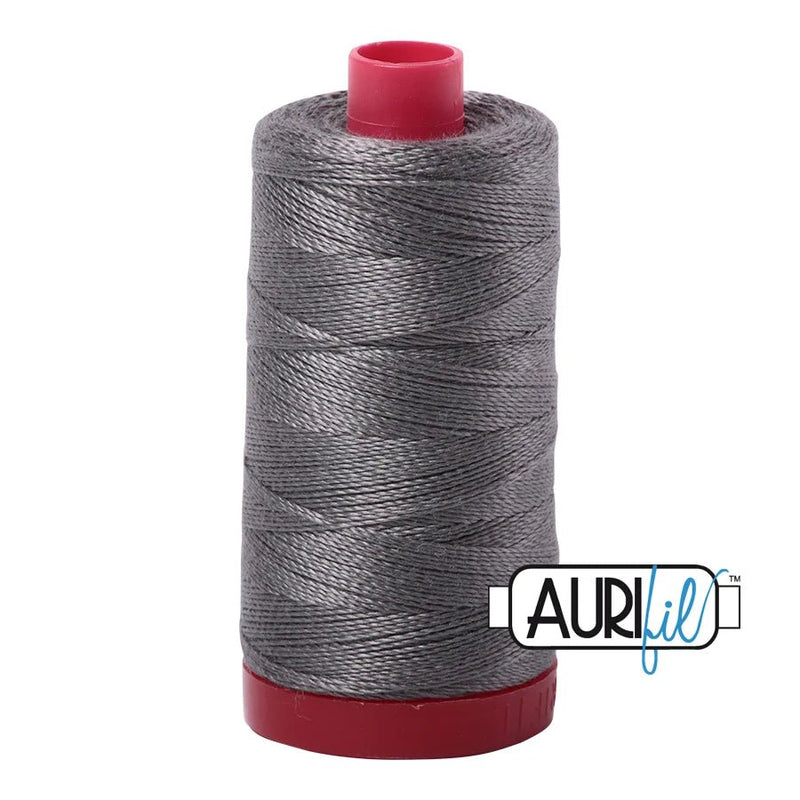 Aurifil 12wt Thread Grey Smoke 5004 - Woven Modern Fabric Gallery