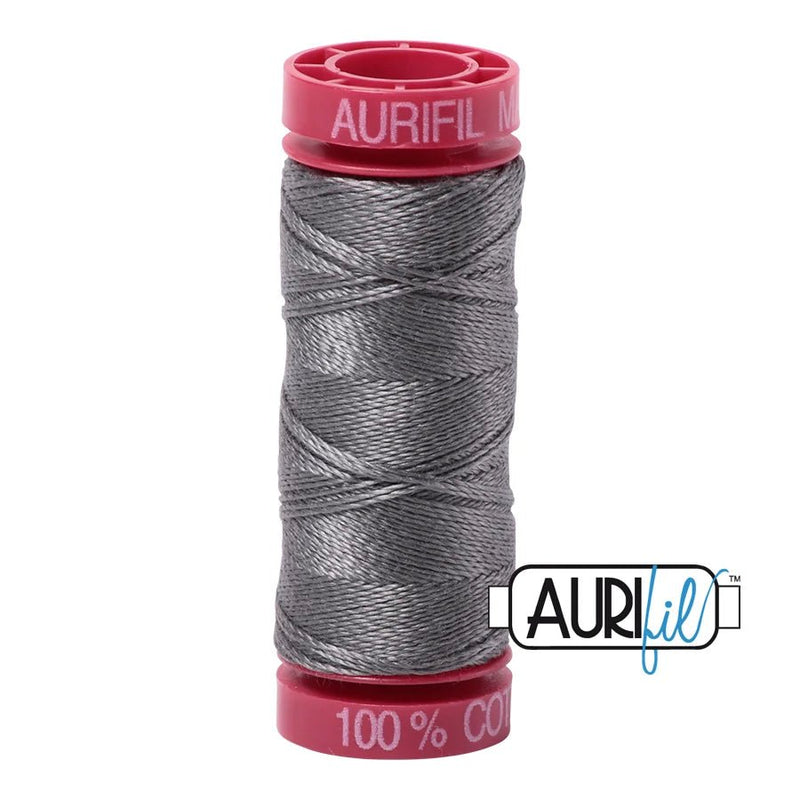 Aurifil 12wt Thread Grey Smoke 5004 - Woven Modern Fabric Gallery