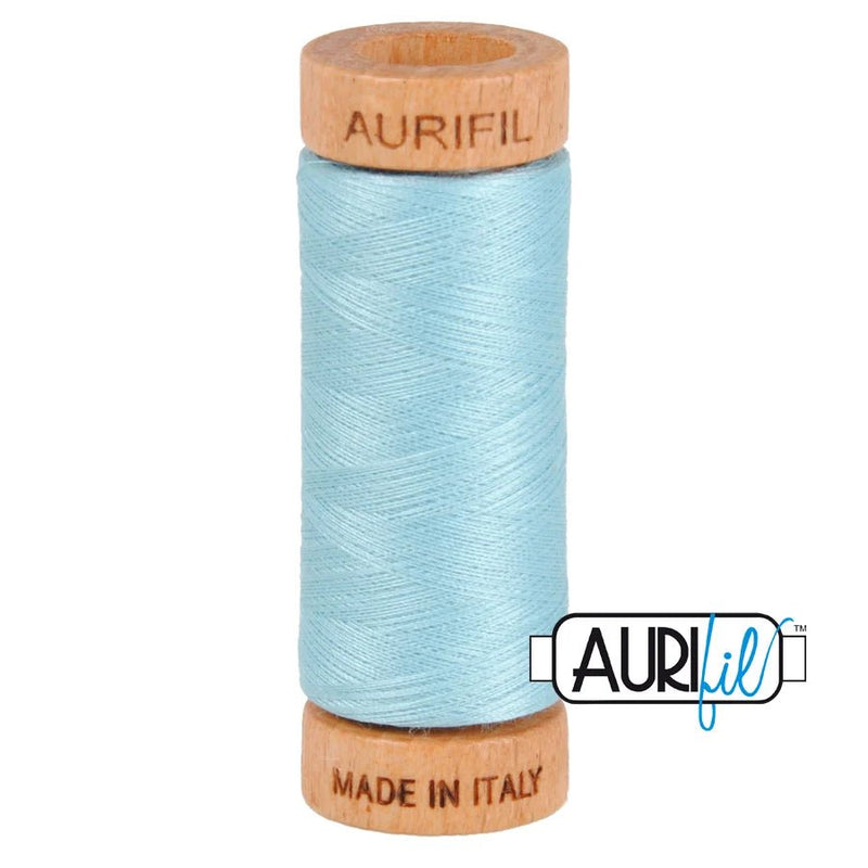 Aurifil 80wt Light Grey Turquoise 2805 - Woven Modern Fabric Gallery