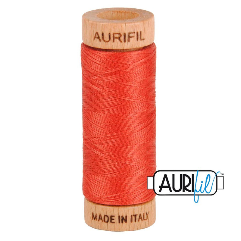 Aurifil 80wt Thread Dark Red Orange 2255 - Woven Modern Fabric Gallery