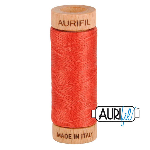 Aurifil 80wt Thread Dark Red Orange 2255 - Woven Modern Fabric Gallery