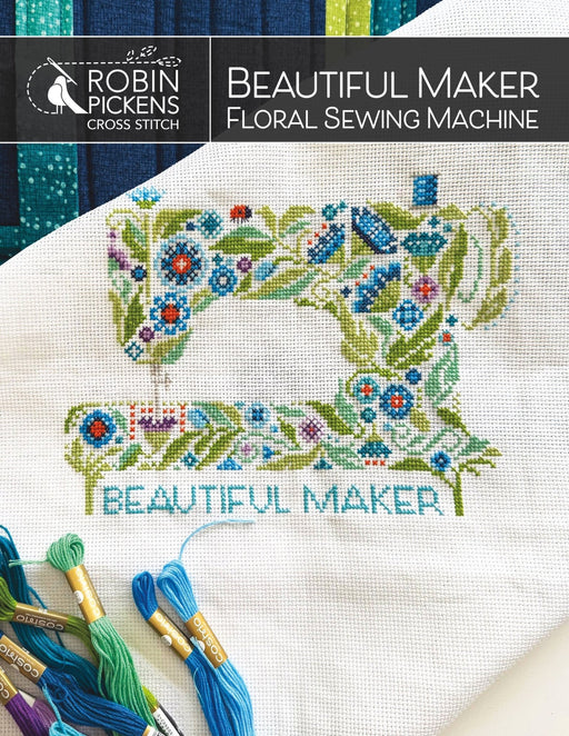 Beautiful Maker Floral Cross Stitch - Woven Modern Fabric Gallery