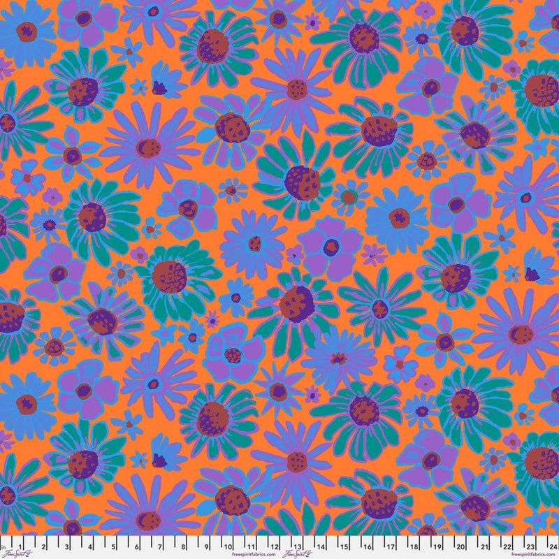 Bloomers Orange - Woven Modern Fabric Gallery