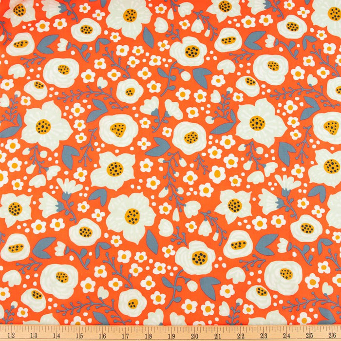 Bright Coral Lawn - Woven Modern Fabric Gallery