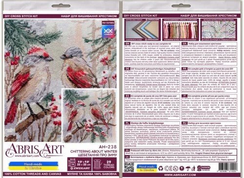 Chittering About Winter Cross Stitch Kit - Woven Modern Fabric Gallery