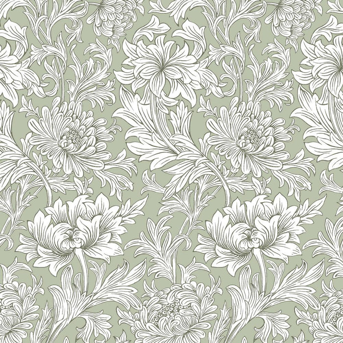 Chrysanthemum Olive - Woven Modern Fabric Gallery