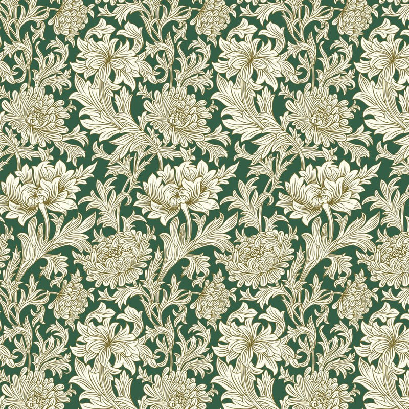 Chrysanthemum Toile Forest - Woven Modern Fabric Gallery