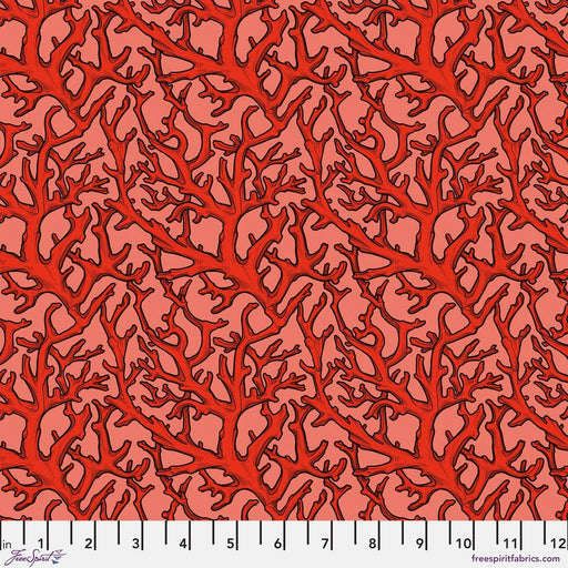 Coral Cascade Red - Woven Modern Fabric Gallery