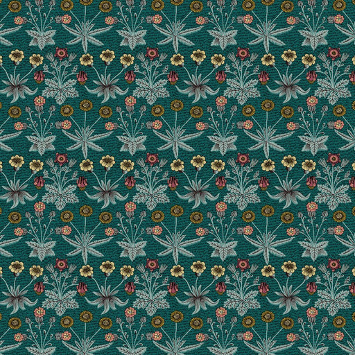 Morris & Co. Daisy Fields Teal fabric - Woven Modern Fabric Gallery