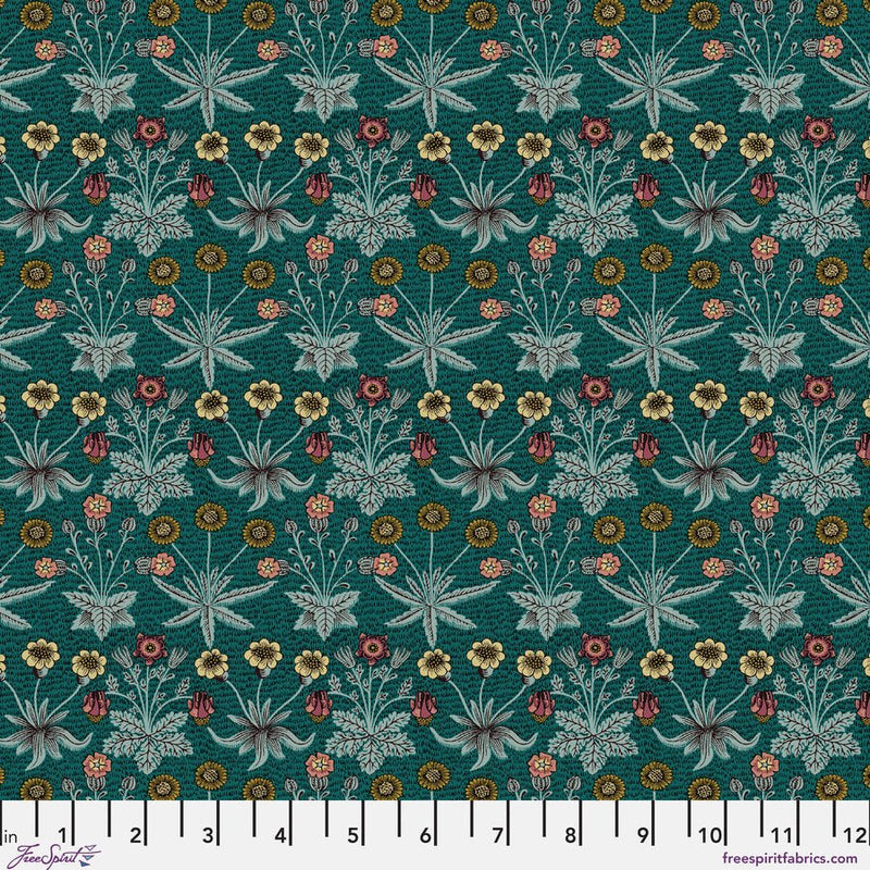 Morris & Co. Daisy Fields Teal fabric - Woven Modern Fabric Gallery