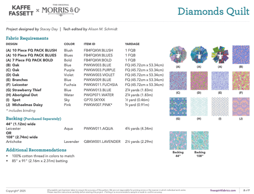Diamonds Quilt PDF - Woven Modern Fabric Gallery