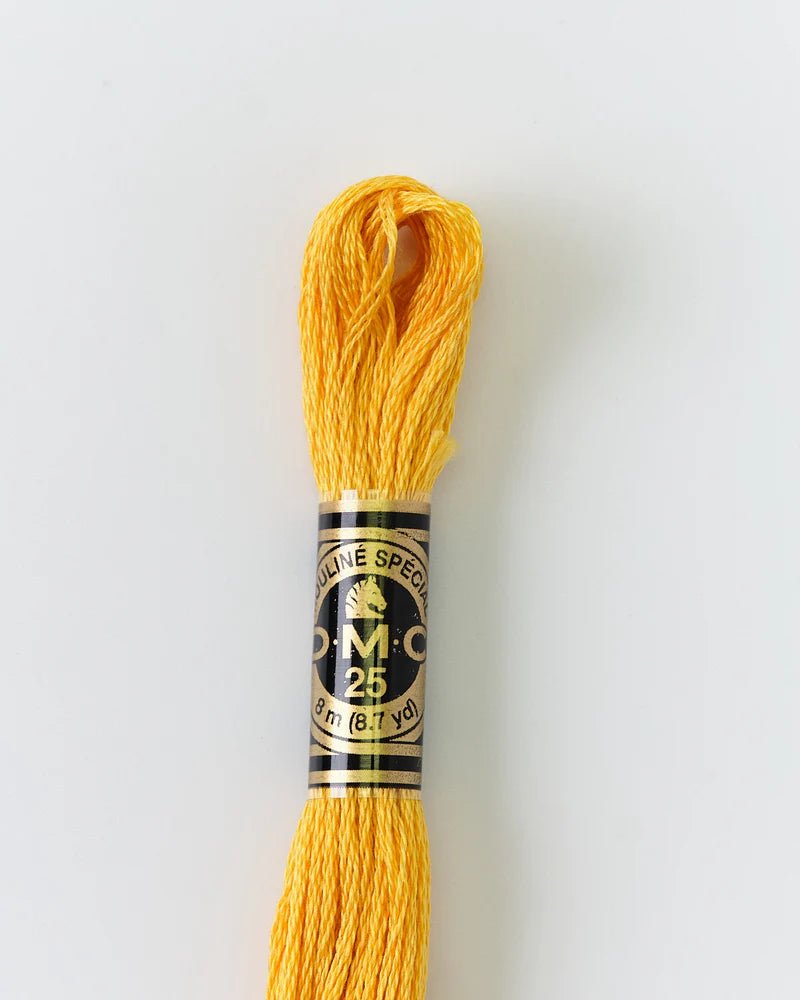 DMC Embroidery Floss 728 Mustard - Woven Modern Fabric Gallery