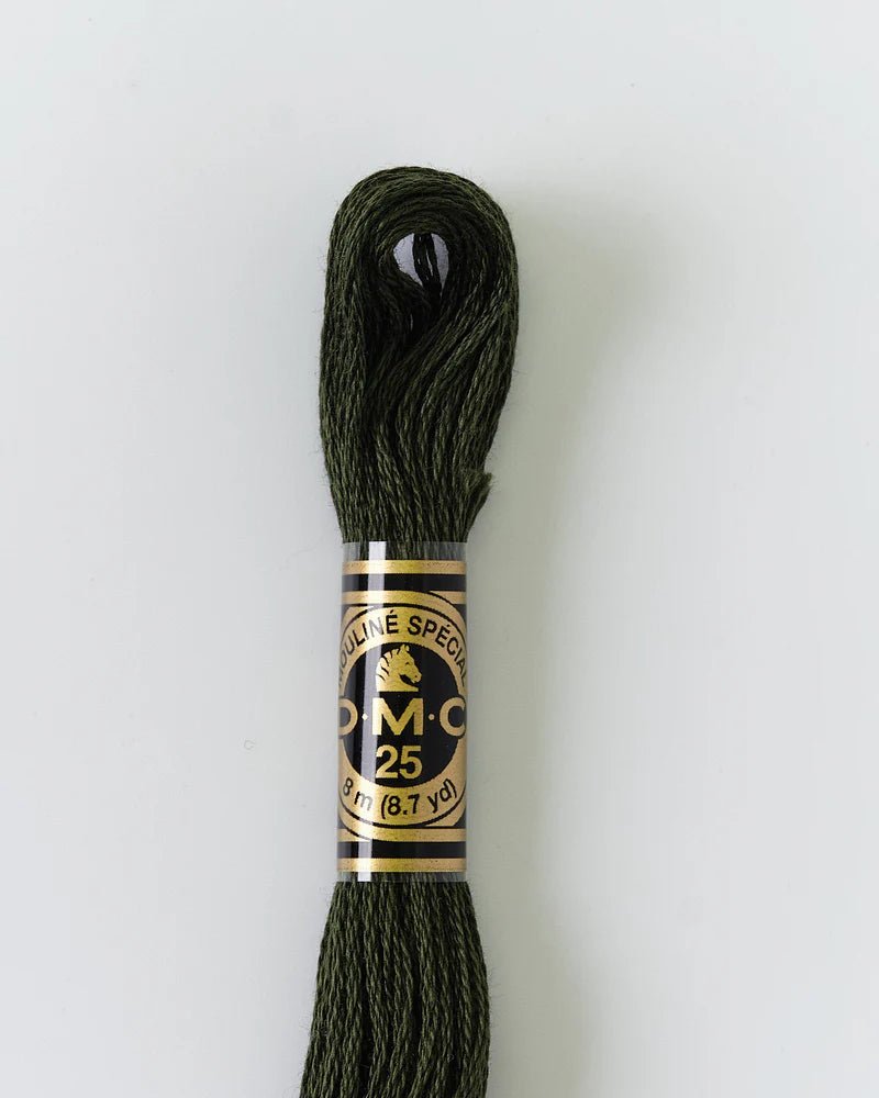 DMC Embroidery Floss 934 Seaweed - Woven Modern Fabric Gallery