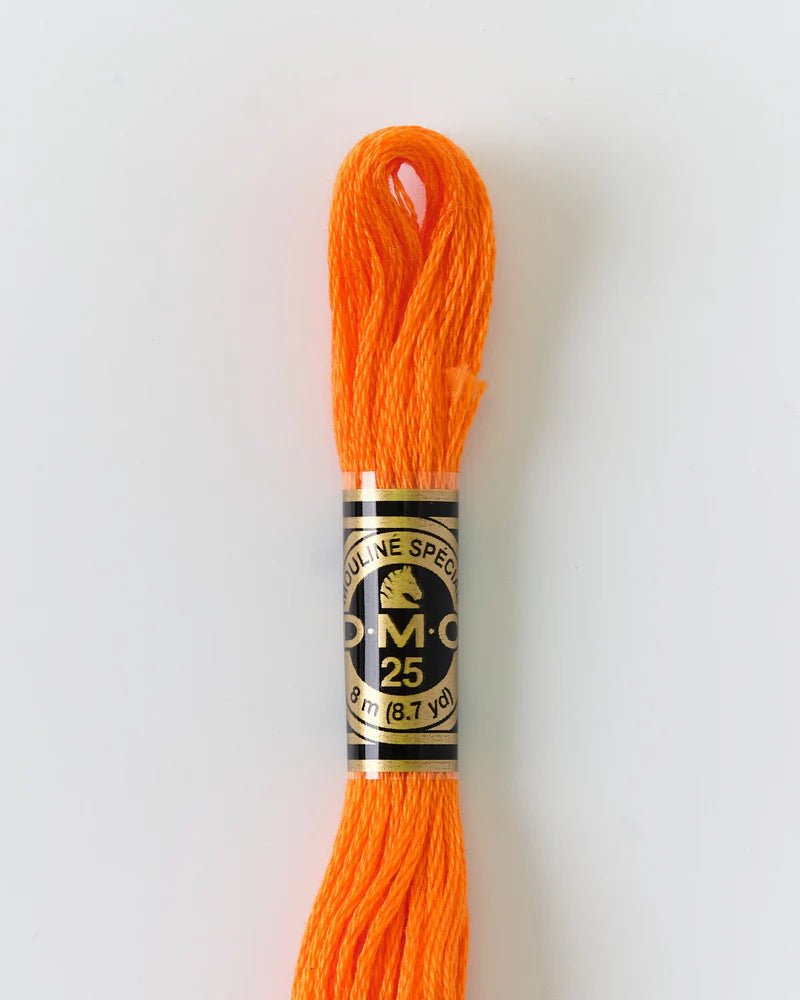 DMC Embroidery Floss 970 Neon Orange - Woven Modern Fabric Gallery