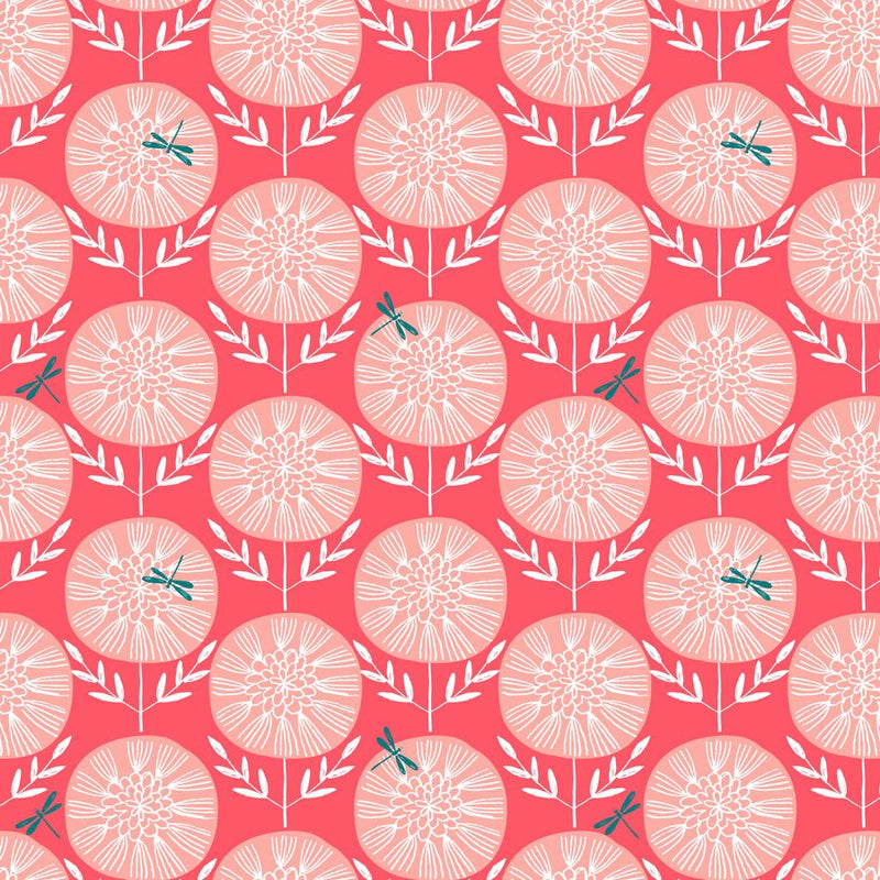 Dragonfly Flowers - Woven Modern Fabric Gallery