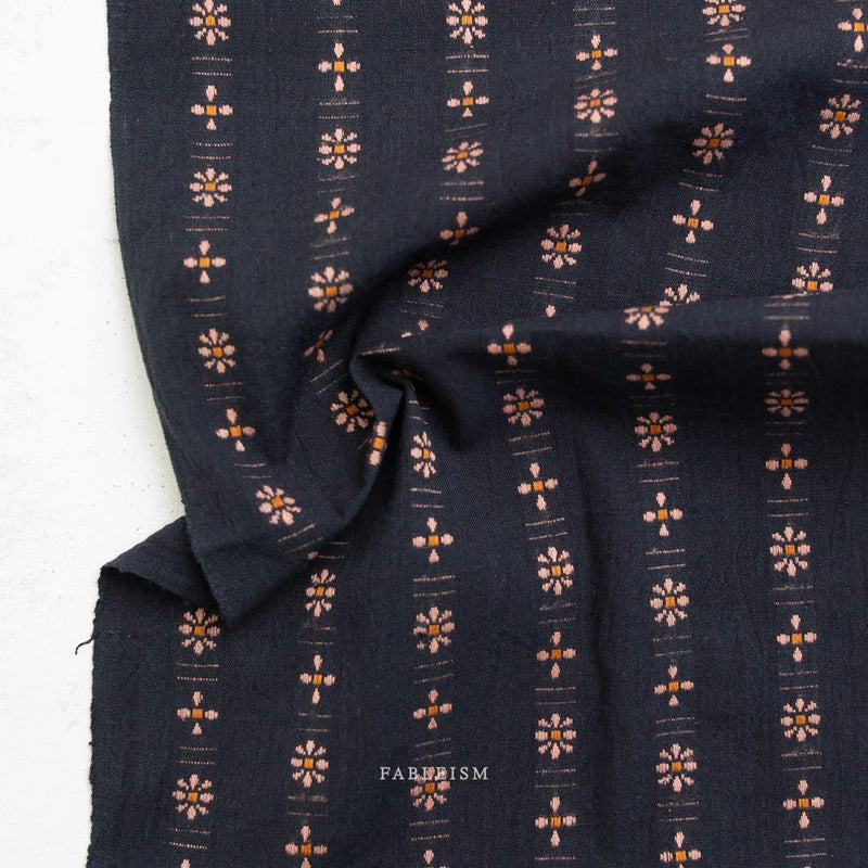 Forest Forage Daisies Black - Woven Modern Fabric Gallery